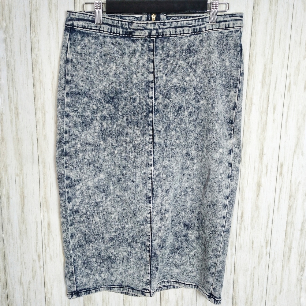 Iris Jeans | Acid Wash Denim Pencil Skirt